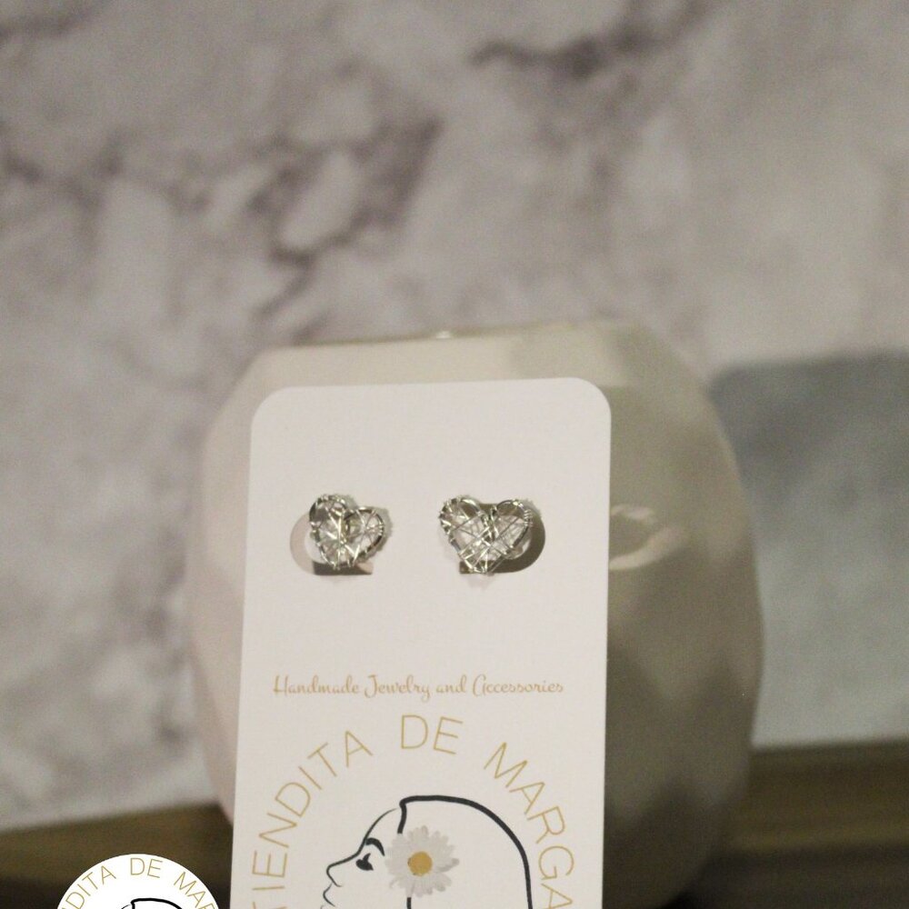 Heart-Shaped Silver Earrings